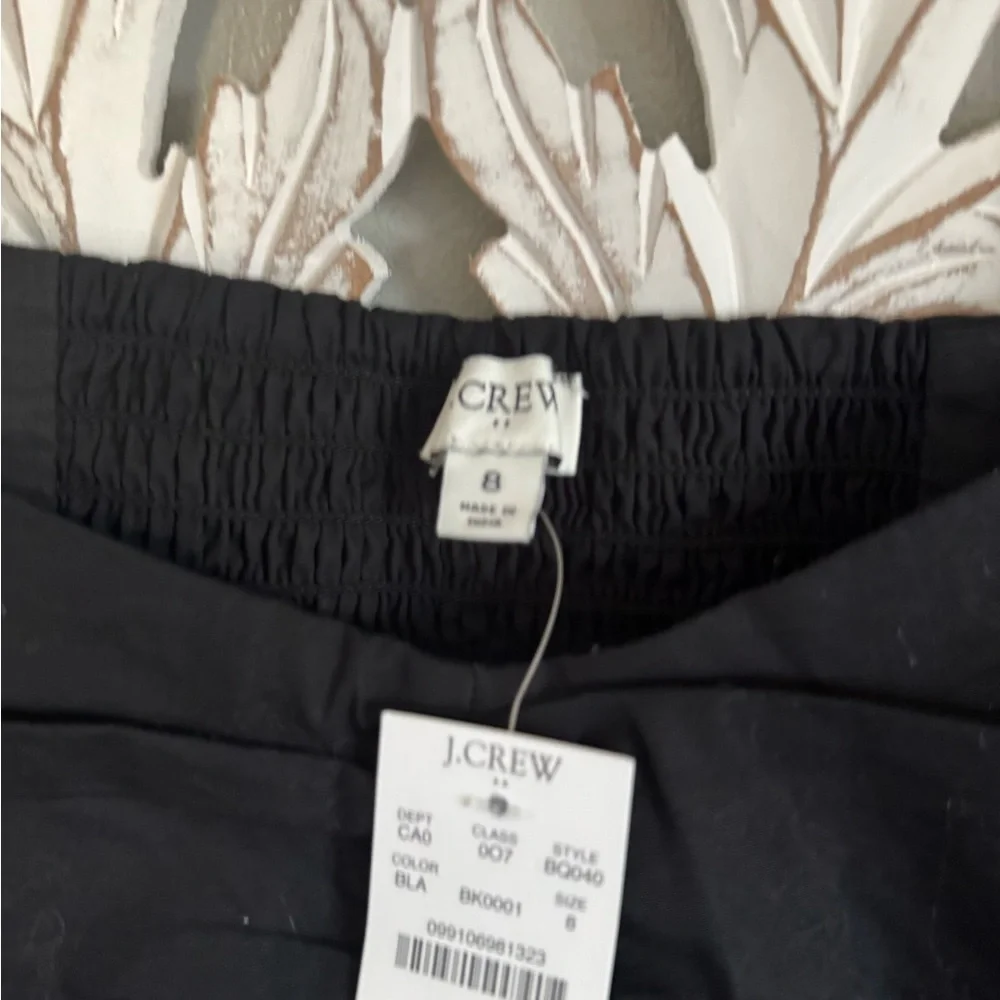 NWT J.Crew Black Square Neck Top Elegant Long Sleeve Blouse Chic Fitted Minimal